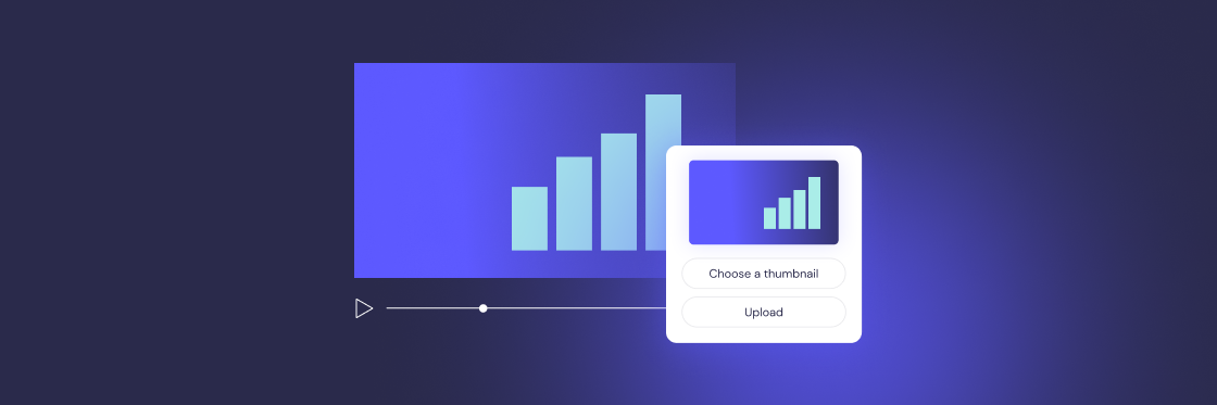 Video thumbnails size & how to make them Bar graph being selected as a thumbnail image for upload on the Biteable video maker digital interface.