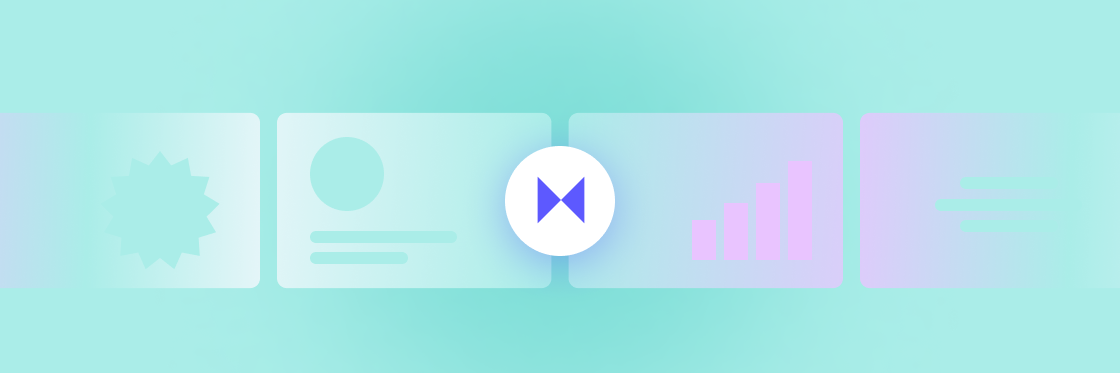 Video transitions effects & examples An abstract illustration featuring a series of stylized icons representing user profile, settings, and analytics on a gradient background, enhanced with video transitions.