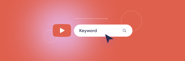 Online video search concept with a play button and a search bar.