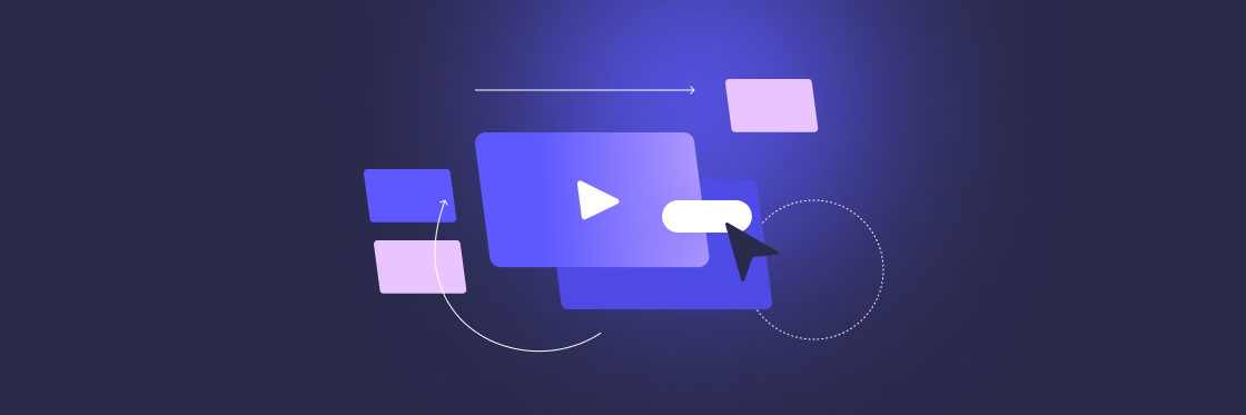 Video editing basics a 15-minute masterclass Abstract representation of online video content and streaming concept with play button and dynamic shapes.