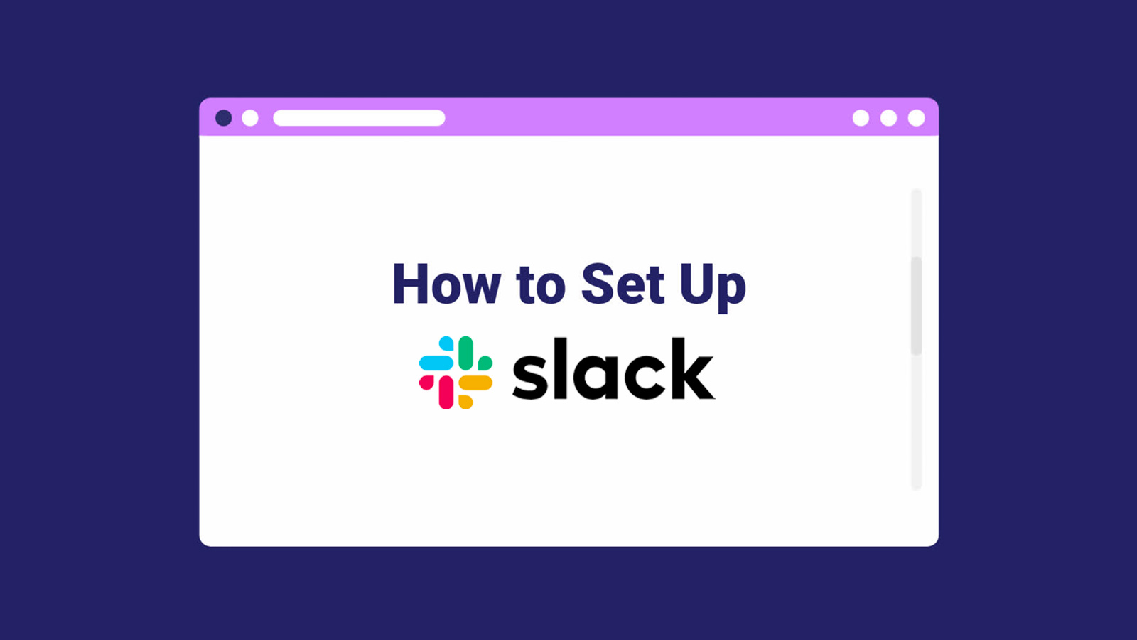 A graphical representation of a computer interface with a setup guide for slack.