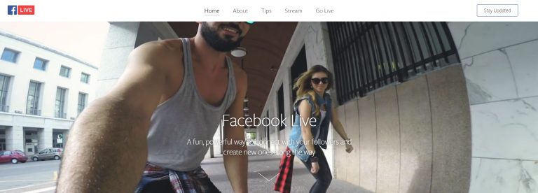 Two people walking in an urban environment captured on a facebook live stream.