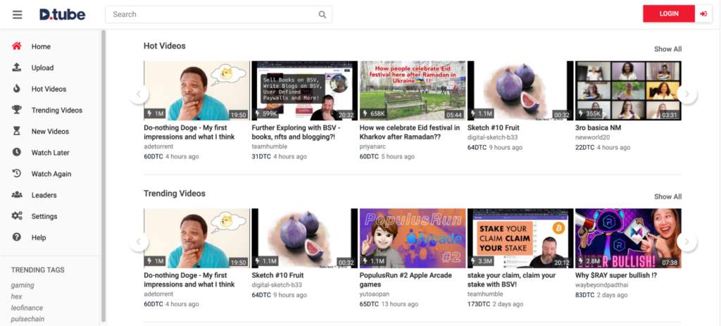A screenshot of a video platform interface showing a variety of trending videos with thumbnails, each featuring different subjects and individuals.