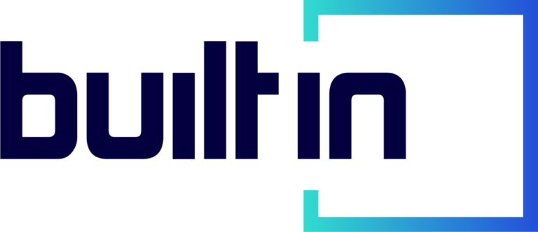Built in Biteable video maker company logo with a blue and black color scheme and a light blue accent.