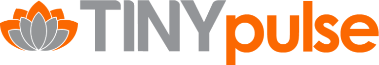 Logo of tinypulse, featuring stylized lotus flower and company name in orange and gray.