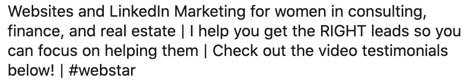 Elevate your professional presence with our specialized marketing services, designed perfectly for women in professional sectors. Our expertise in crafting compelling LinkedIn headlines will not only enhance your profile but also drive lead generation effectively.