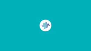 A Biteable video maker background with a white circle centered, featuring a wavy blue line design.