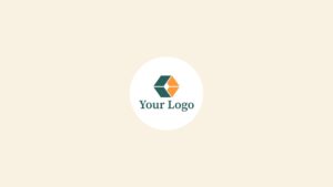 A simple logo design featuring an abstract, multicolored geometric icon centered above the words "Biteable video maker" on a pale background.