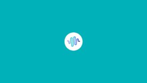 A simple Biteable logo with white squiggly lines centered on a solid turquoise background.