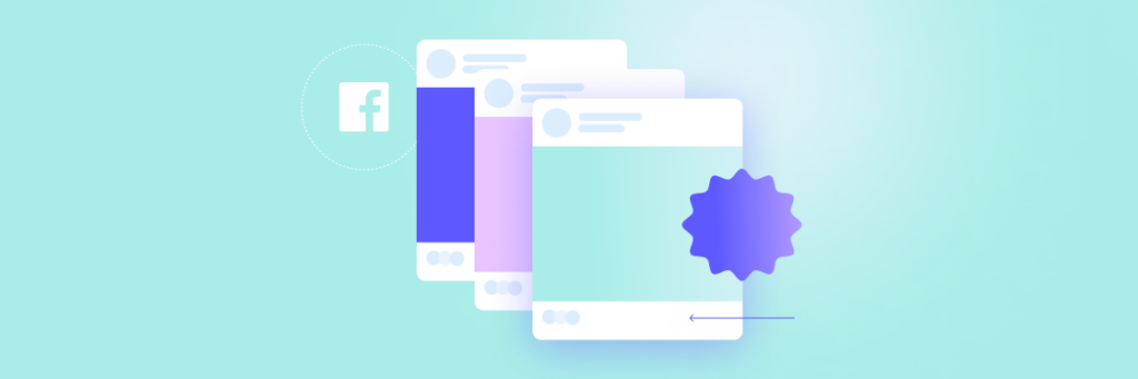 Graphic showing Biteable video maker interface on mobile screens with emphasis on targeting and optimization features, set against a soft teal background.