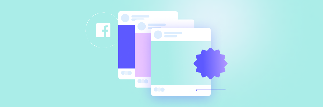 Graphic showing Biteable video maker interface on mobile screens with emphasis on targeting and optimization features, set against a soft teal background.